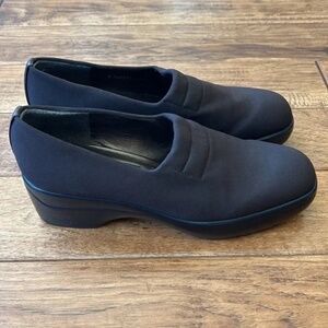 Stuart Weitzman Brown Stretch Nylon Loafers Platform Women's Size 8.5